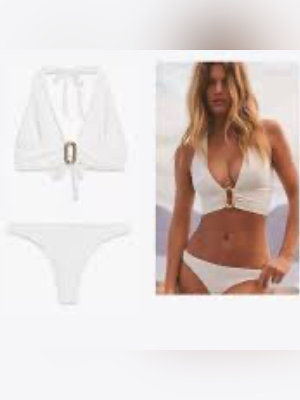 White ZARA halter swimsuit
